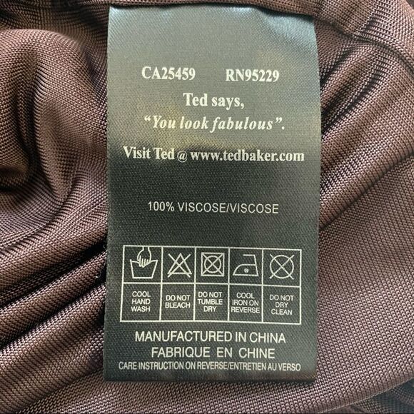 Ted Baker London brown sequin wrap dress size 1/US4 - Picture 7 of 9